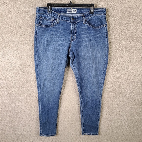 Levis Jeans Womens 18 Blue Modern Skinny Mid Rise Dark‎ Wash Signature Stretch - Picture 1 of 11